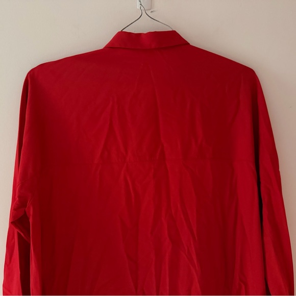 ADAY Something Cool Button Down in Chili Red Size Large Limited Edition Normcore - Picture 10 of 15